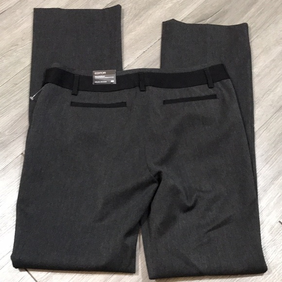 Express NWT “Editor” Barely Boot Charcoal Gray Studio Stretch Slacks size 6R - Picture 3 of 9